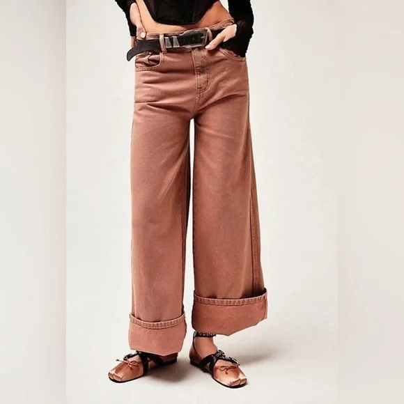 👖 NWT FREE PEOPLE WE THE FREE CRVY GIA HIGH RISE WIDE LEG JEANS PANTS SIZE 31 - Picture 9 of 16